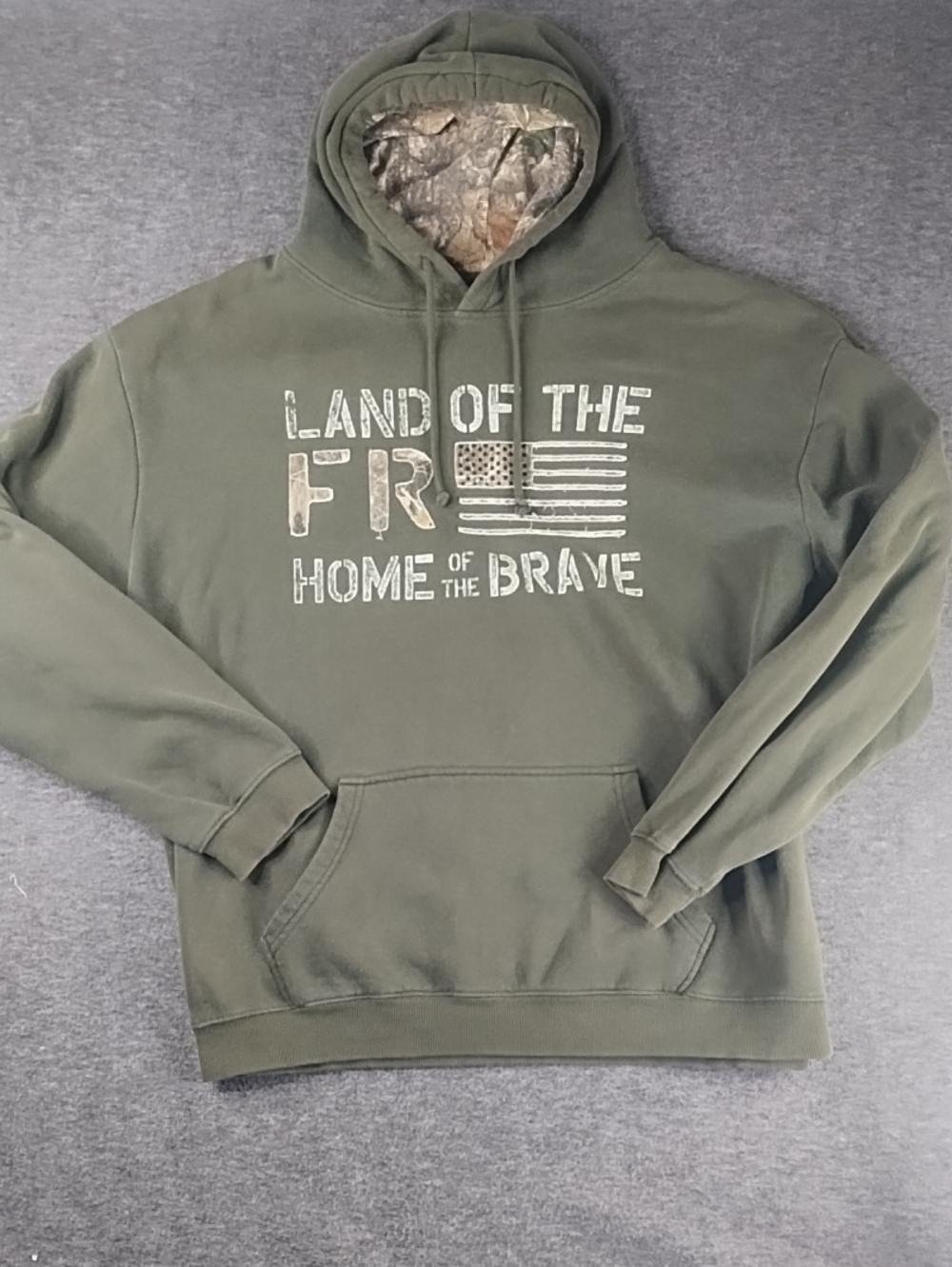 Buck Wear Green 'Land of the Free' Pullover Hoodie